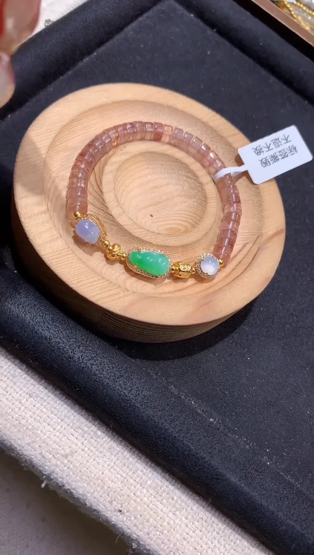 银S925镶嵌手串翡翠手串