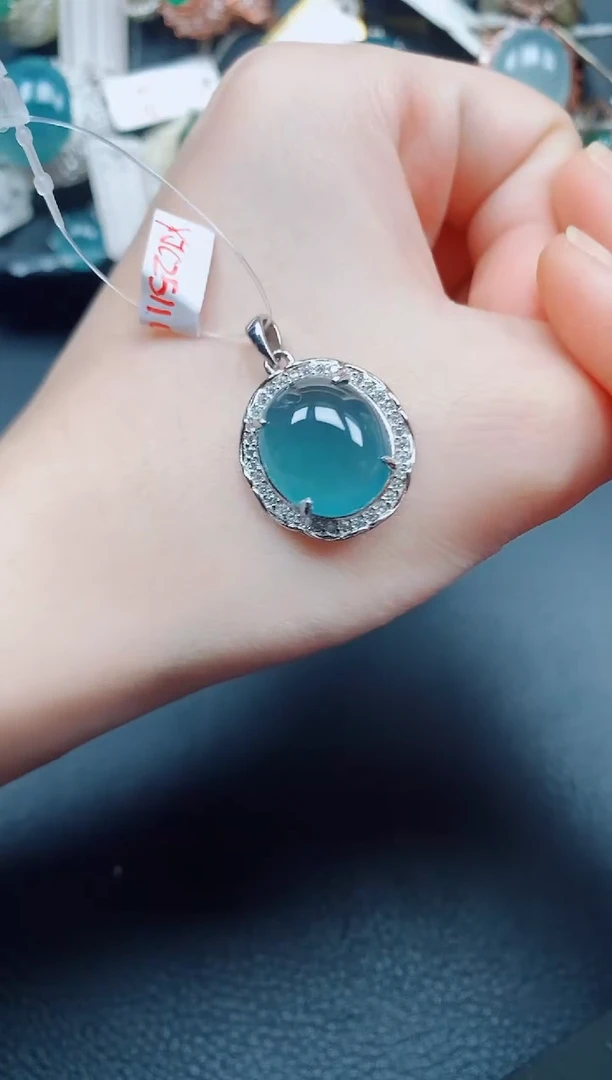 吊坠(赠链)银S925镶嵌翡翠翡翠