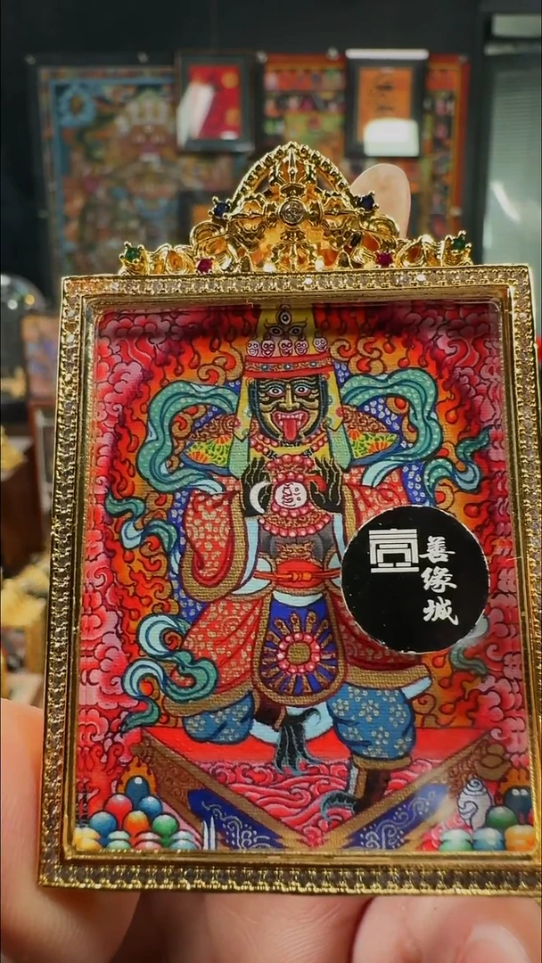 吊坠壹善缘城手绘唐卡扎基