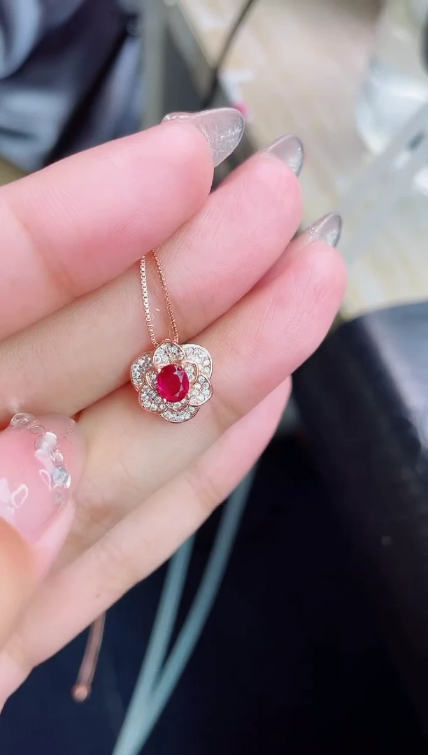 【闪购商品】碧玺颈饰银S925镶嵌吊坠