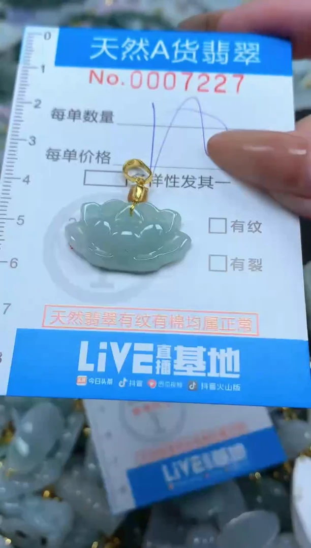 颈饰未镶嵌翡翠净货挂件-7227