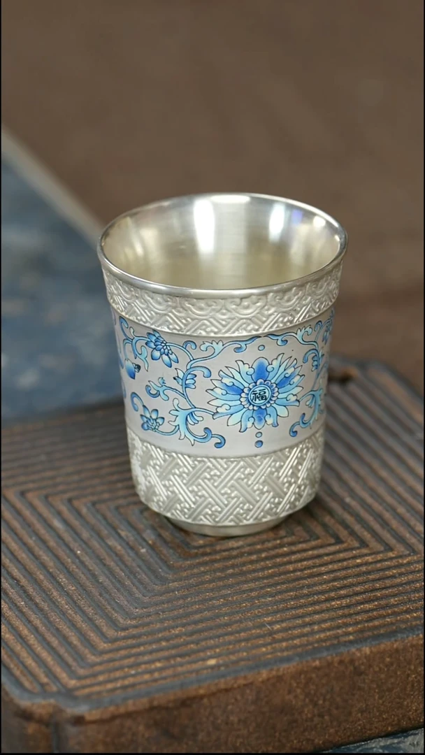 【鎏银福运连连闻香杯】【9西泠纸盒】