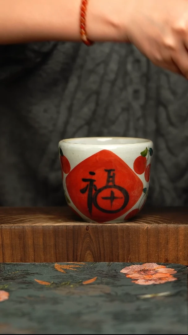 杯釉下彩手工手绘同款陶器