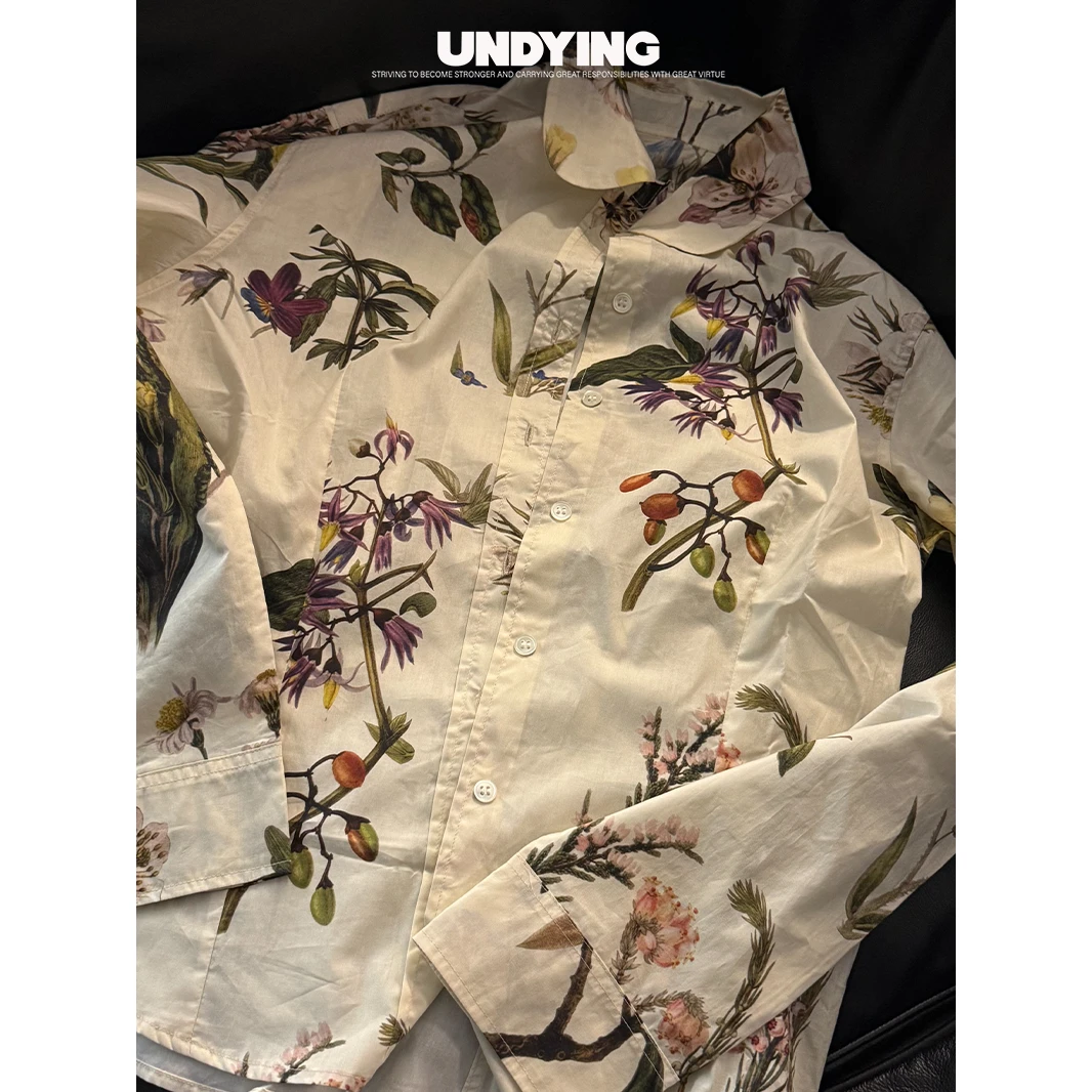 UNDYING 万物生长植物印花花衬衫