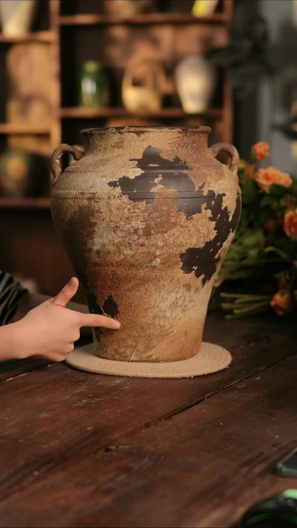 摆件25-471 陶瓷花器高34口径18