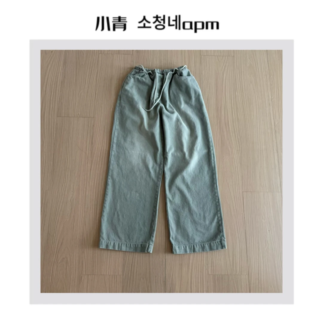 韩国东大门 公鸡/松紧腰外抽绳休闲裤