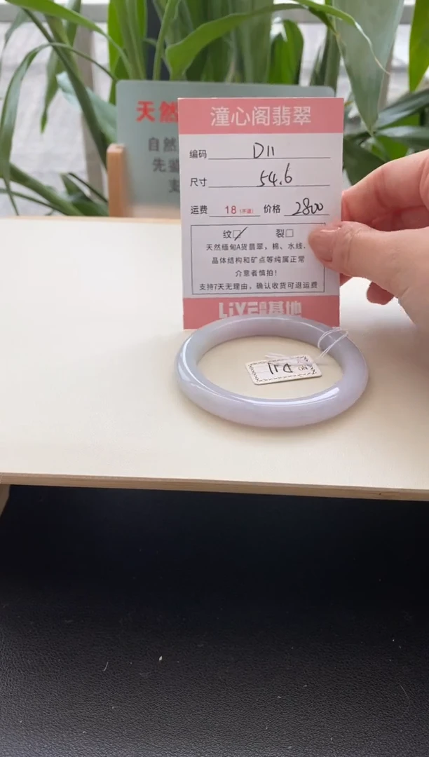 未镶嵌手镯翡翠54.6圈口编码d11