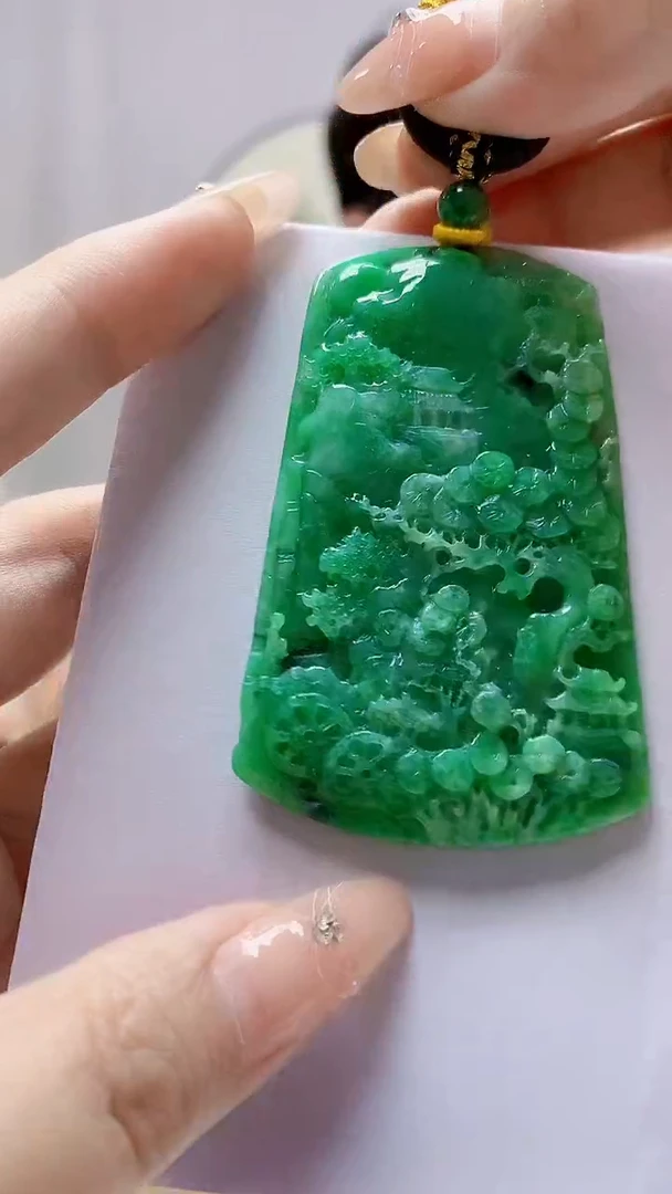 未镶嵌定制翡翠5145DD-毛货挂件赠珠链73