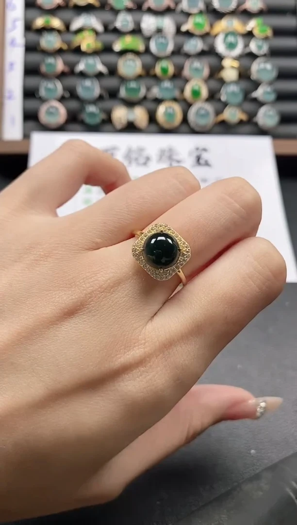 银S925镶嵌戒指翡翠115