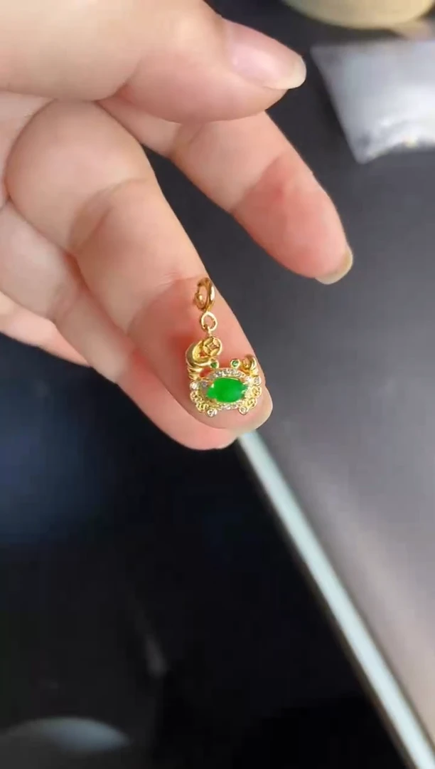 吊坠(不含链)银S925镶嵌翡翠1