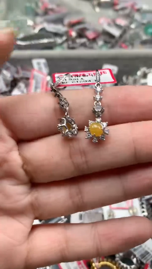 银S925镶嵌戒指翡翠天然A货缅甸翡翠