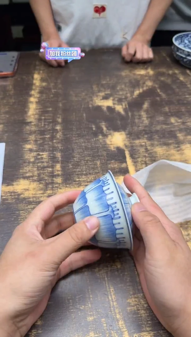 戏墨柴窑淡描莲花二才盖碗