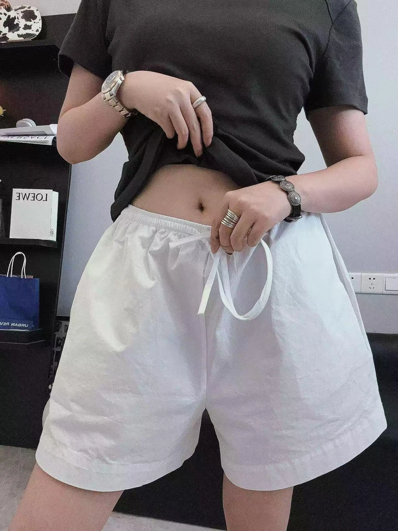 mxx松紧腰阔腿短裤女宽松百搭A字