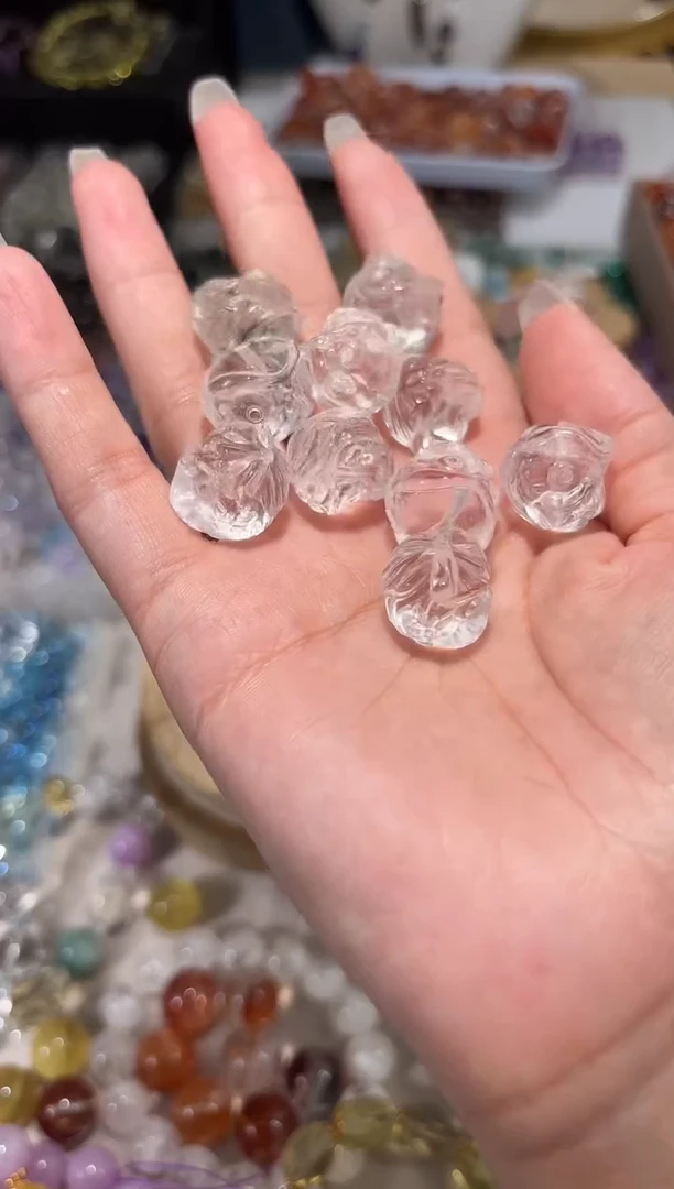 水晶手串未镶嵌白水晶大醒狮一个宽16