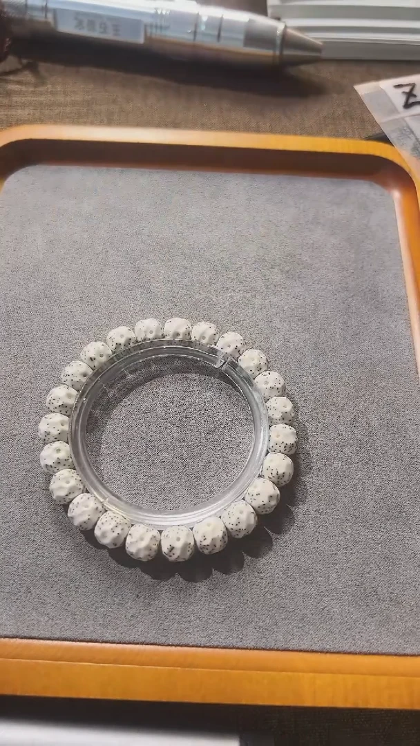 星月菩提手串10*9 手工无相单圈骨瓷双留白一物一图