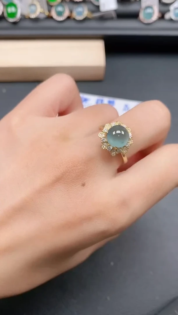 银S925镶嵌戒指翡翠11