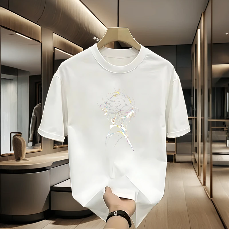 100%纯棉重磅小众大码80-300斤胖子宽松夏季新款男士T恤短袖上衣