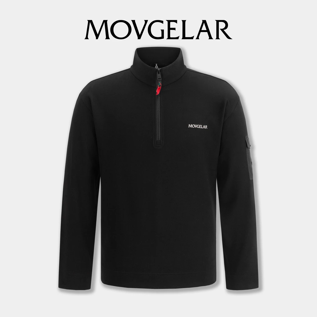 MOVGELAR秋冬男士套头款立领拉链长袖刺绣卫衣1MW252067