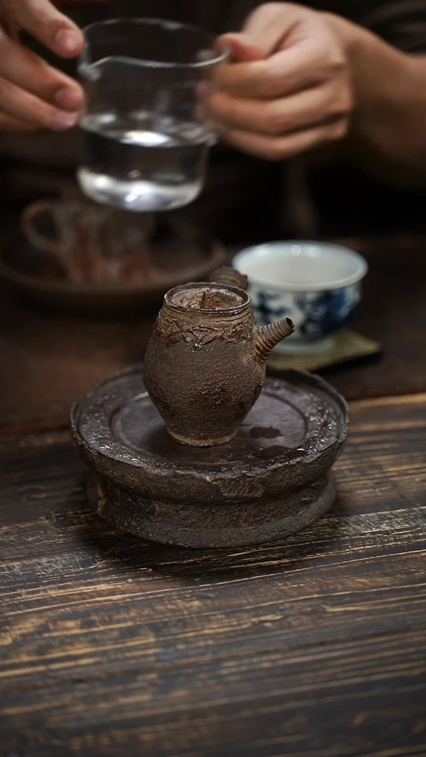 逍*全手工制作 南蛮 橄榄 侧把壶  115cc