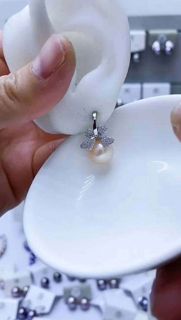 【闪购商品】淡水珍珠耳饰银S925镶嵌152