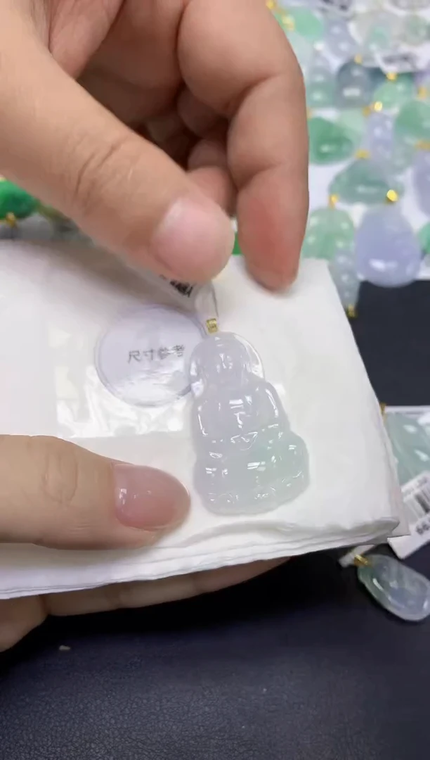 颈饰18K金镶嵌翡翠天然缅甸翡翠A货百元以上9元证书费自理