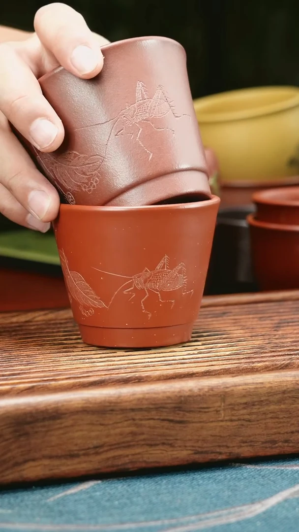 茶杯紫砂秋风2只