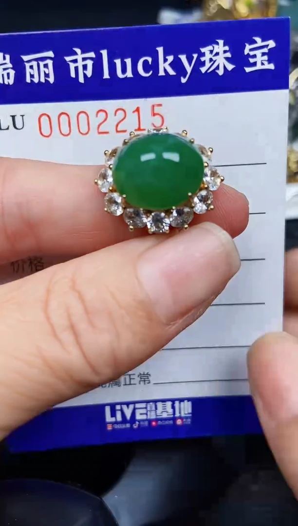 翡翠银S925镶嵌颈饰2215