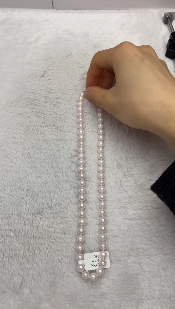 【闪购商品】海水珍珠项链银S925镶嵌AK7-7.5mm（多样性发一）