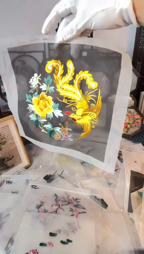 织绣纯手工苏绣双面绣绣布