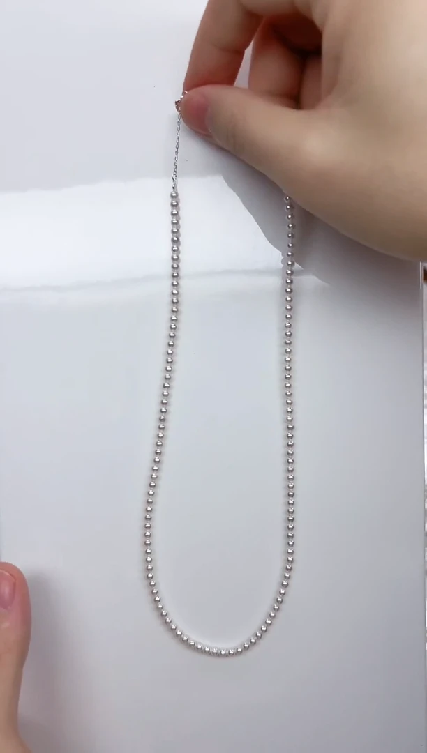 项链未镶嵌淡水珍珠白色近圆小米3-3.5mm