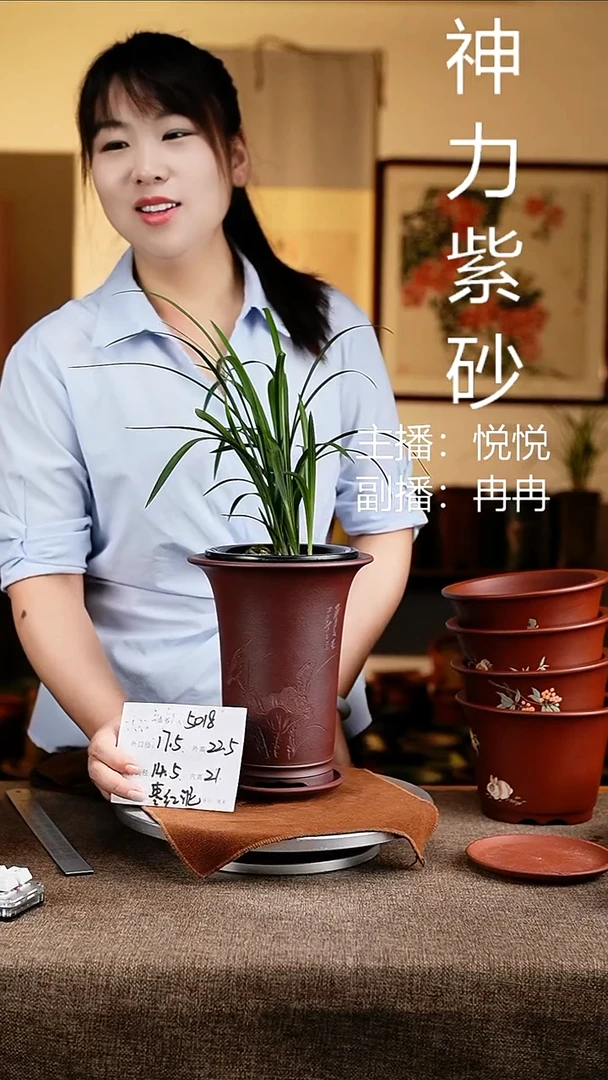 紫砂花盆花卉工艺5018+z