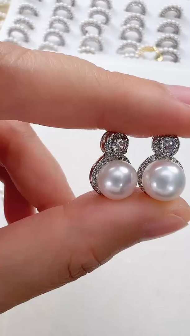 【闪购商品】淡水珍珠耳饰合金银色王菲