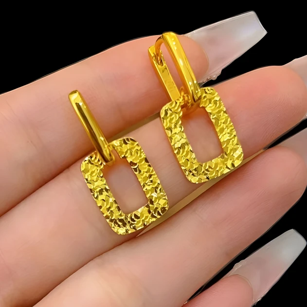 合金耳饰 精工版碎冰方糖耳坠