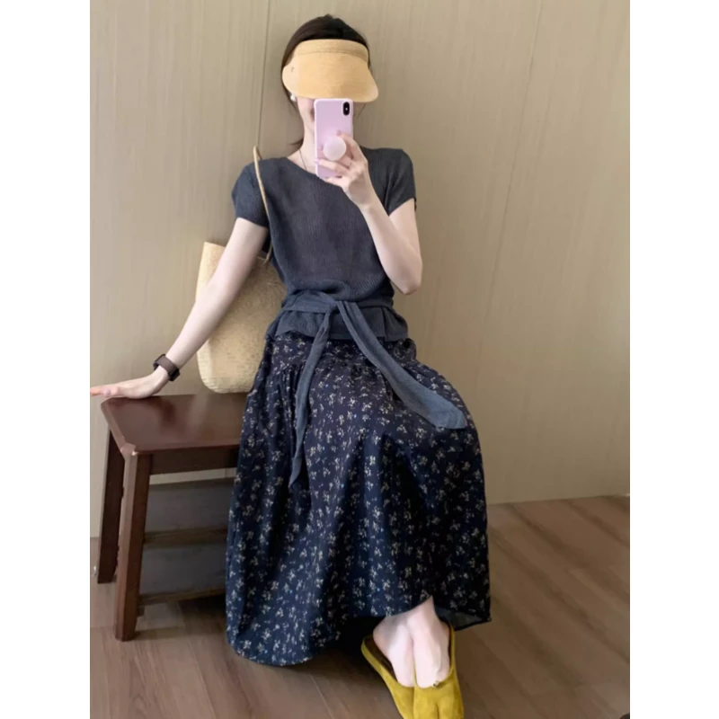 夏日绝美减龄独特设计穿搭半身裙小众炸街高级上衣套装2025款夏