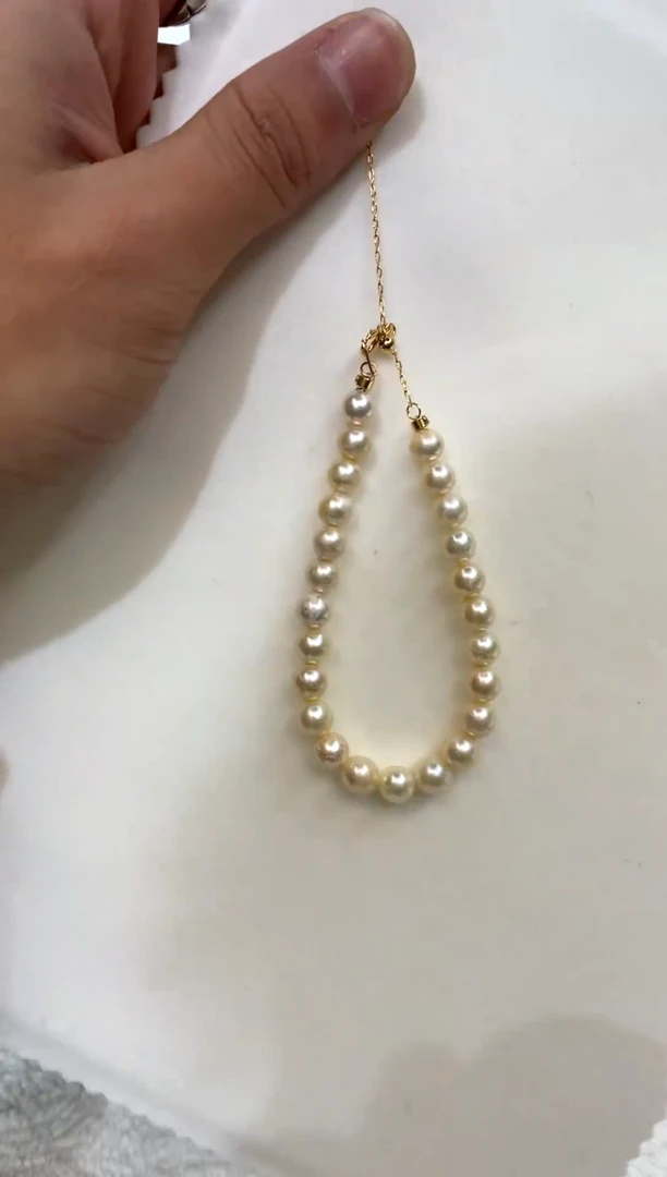 银S925镶嵌手绳海水珍珠6-7