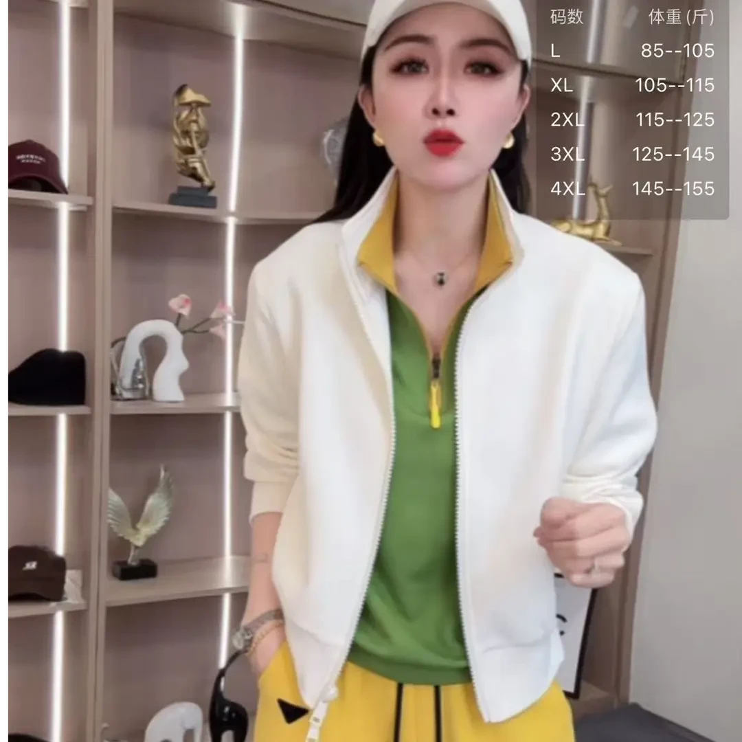 2025早春新品时尚潮流百搭显瘦休闲立领双拉链女士棒球服外套