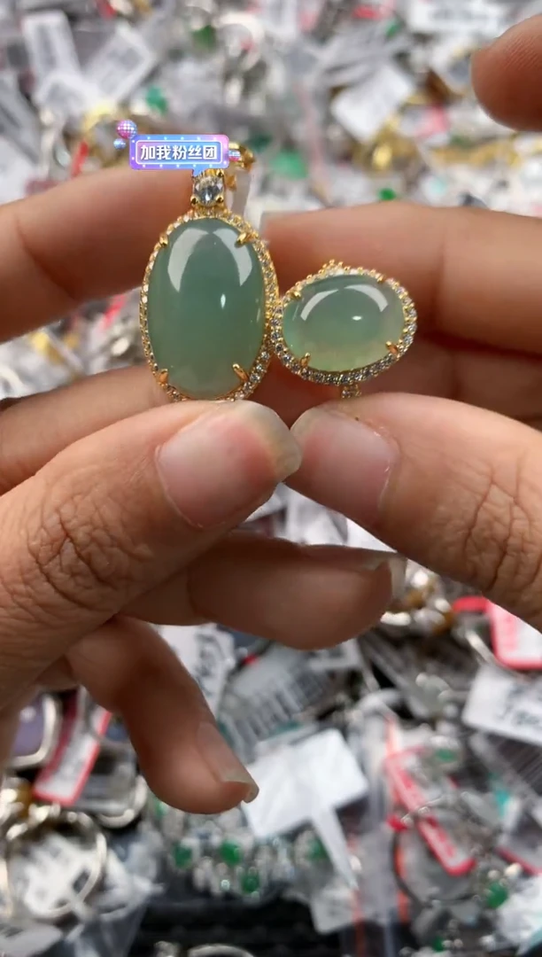 银S925镶嵌戒指翡翠555    5