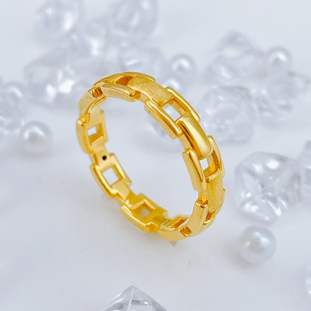 【飘飘严选】足金999  链条戒指1.28 12#