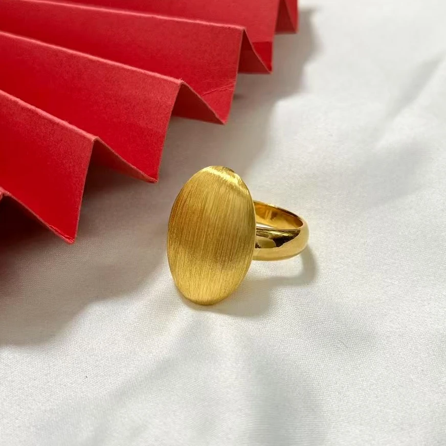 【小鹏黄金】足金999拉丝鸽子蛋5D工艺戒指