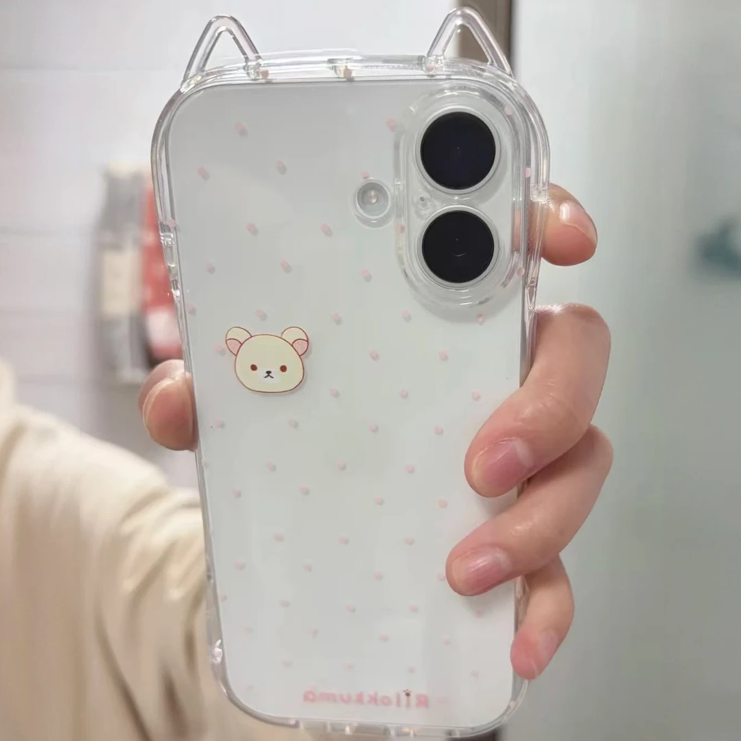 波点熊适用苹果华为vivo小米oppo手机壳iphone16/15/14软壳