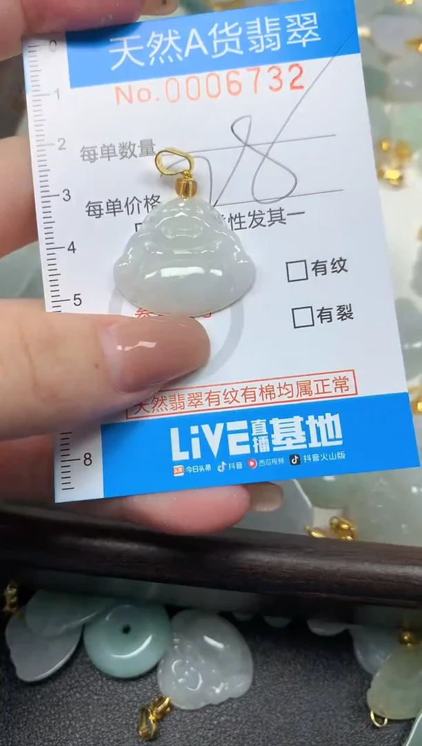 颈饰未镶嵌翡翠净货挂件-6732