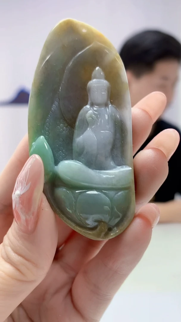 【闪购商品】定制翡翠未镶嵌4917DD-毛货挂件85