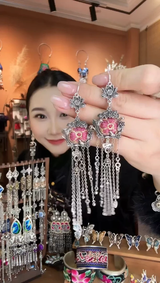 刺绣纯手工民族风耳环