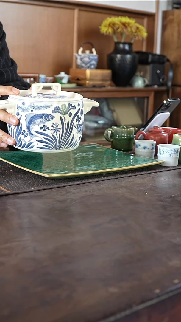 青花鱼藻纹 炖盅