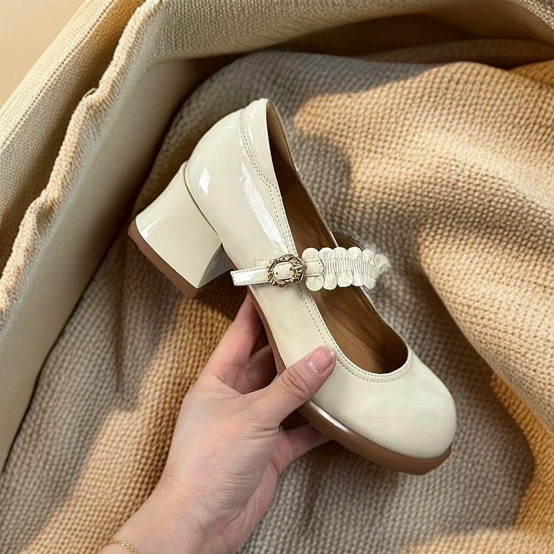 2563-B6-浅口单鞋女粗跟