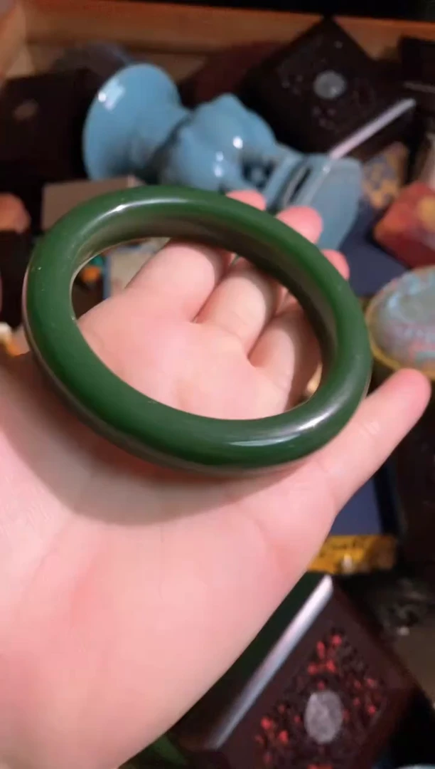 和田玉（碧玉）手镯未镶嵌永玉阁精品专属摆件