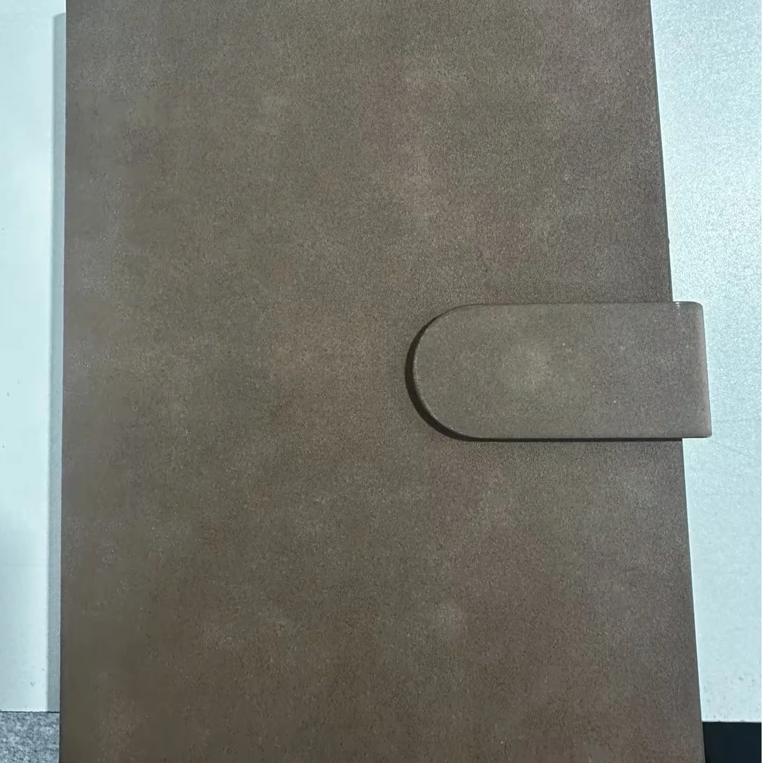 1-1-A5硬面羊巴搭扣书衣款笔记本棕色/3本装 瑕疵介意勿拍