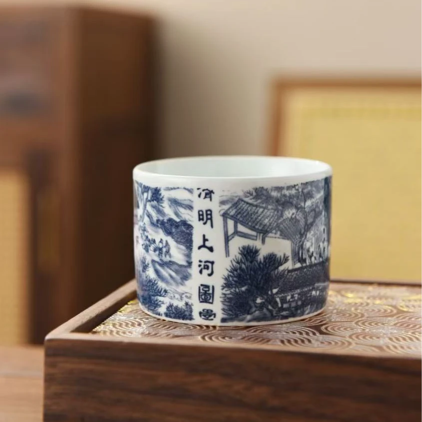 陶瓷扳指清明杯高颜值家用茶杯主人杯