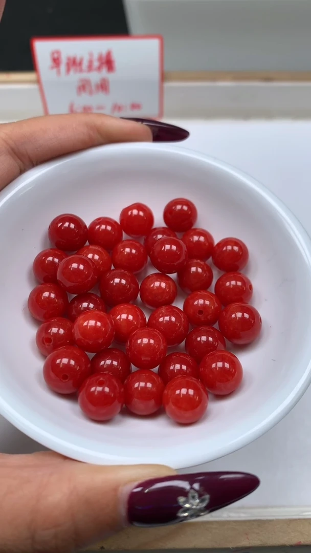 未镶嵌散珠南红玛瑙C634 柿子南红10mm10颗5.8元