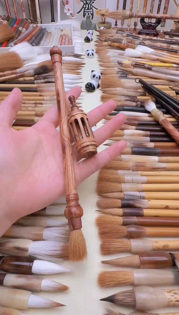 D****砂定做精品海黄带宫灯帽款 纯大兴安岭元狼毫寸楷 出峰2.5cm